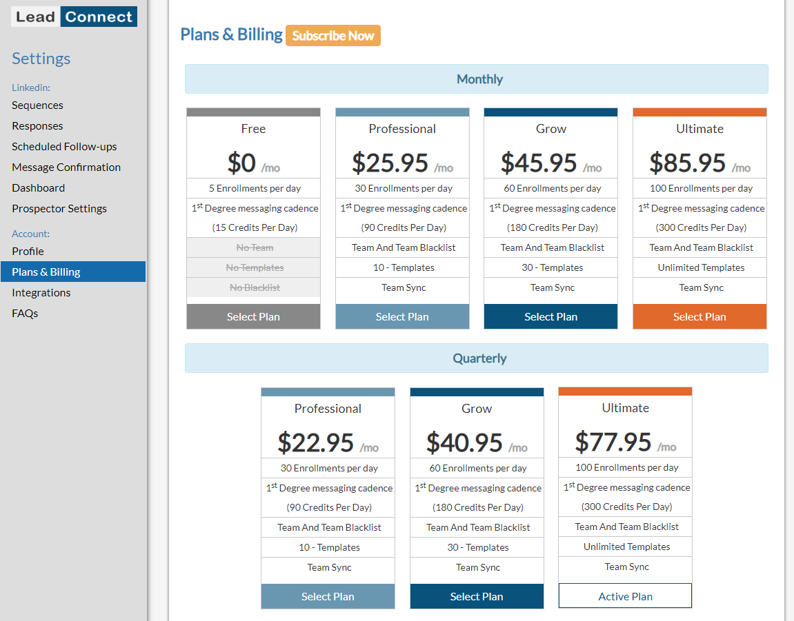 Lead Connect Pricing